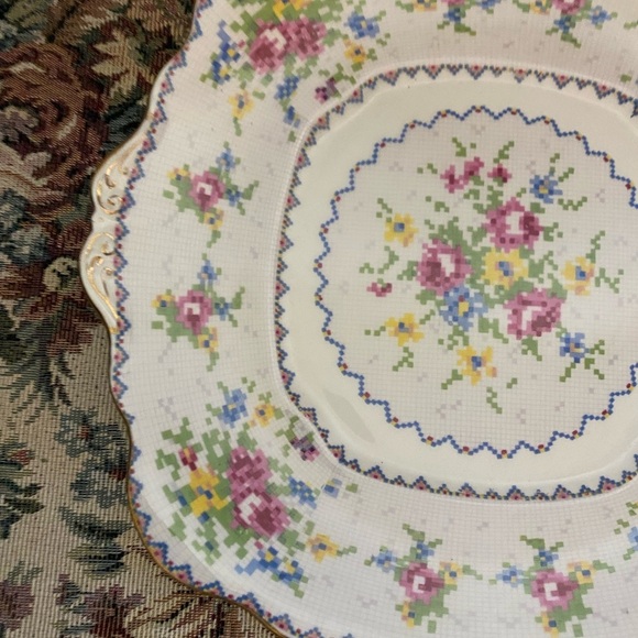 Royal Albert Petit Point Floral Square Salad Plate Crafted In England 9.5” - Picture 4 of 12